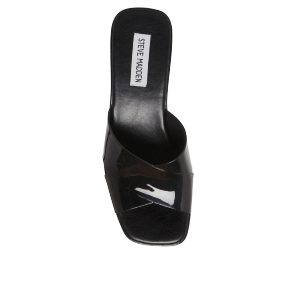 Steve Madden Harley Jelly Platform Square Slides Mules sz 9 black